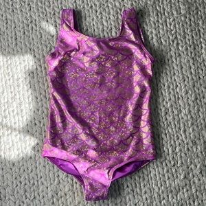 Pink mermaid design leotard in child medium